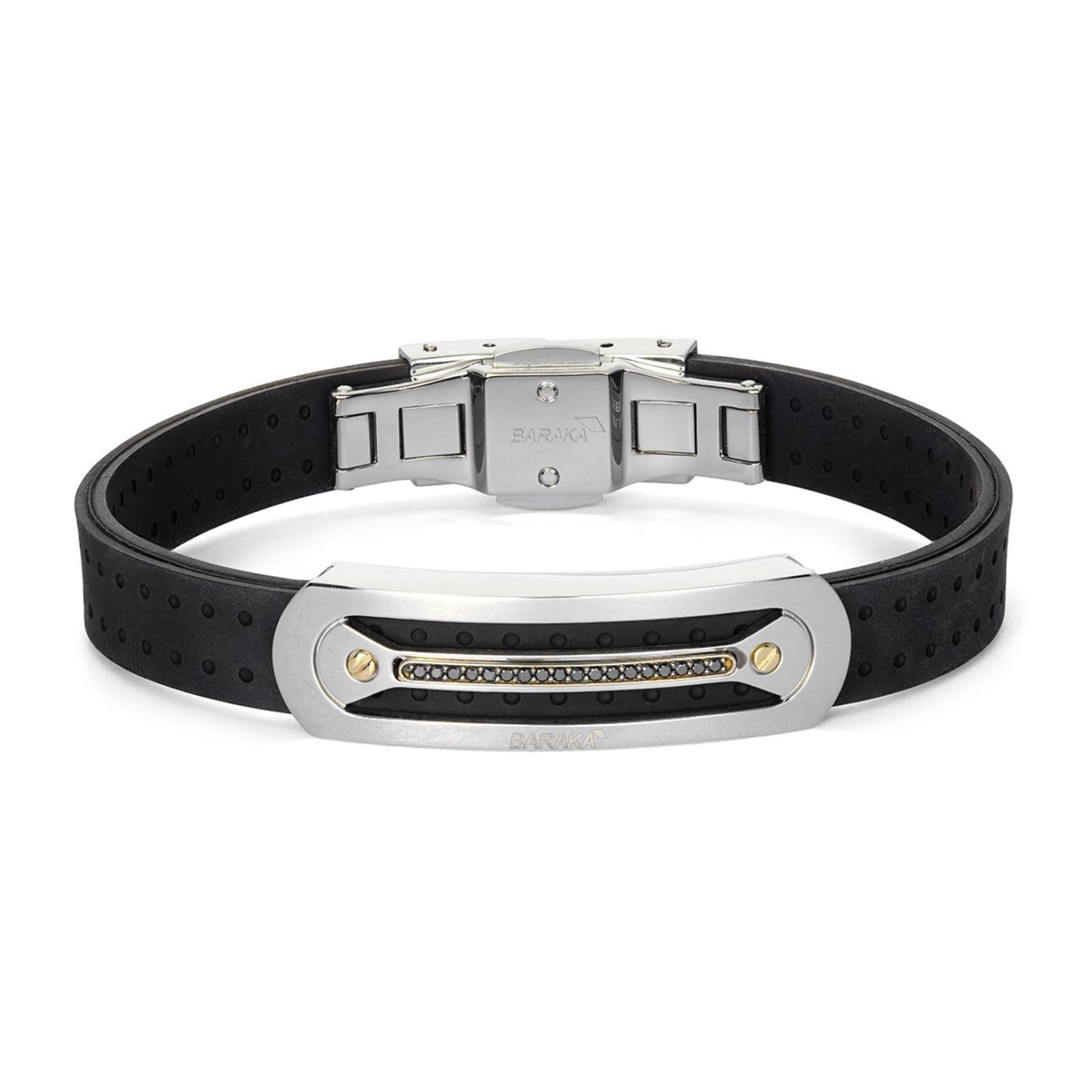 Baraka Vortex Bracelet BR372011GIDN-14, a men's bracelet in yellow gold and stainless steel set with diamonds