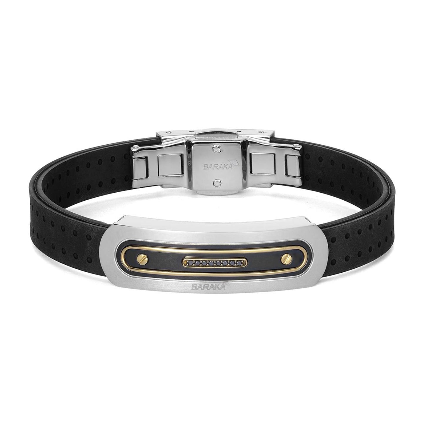 Baraka Vortex Bracelet BR372101GIDN-06, a men's bracelet in yellow gold and stainless steel set with diamonds