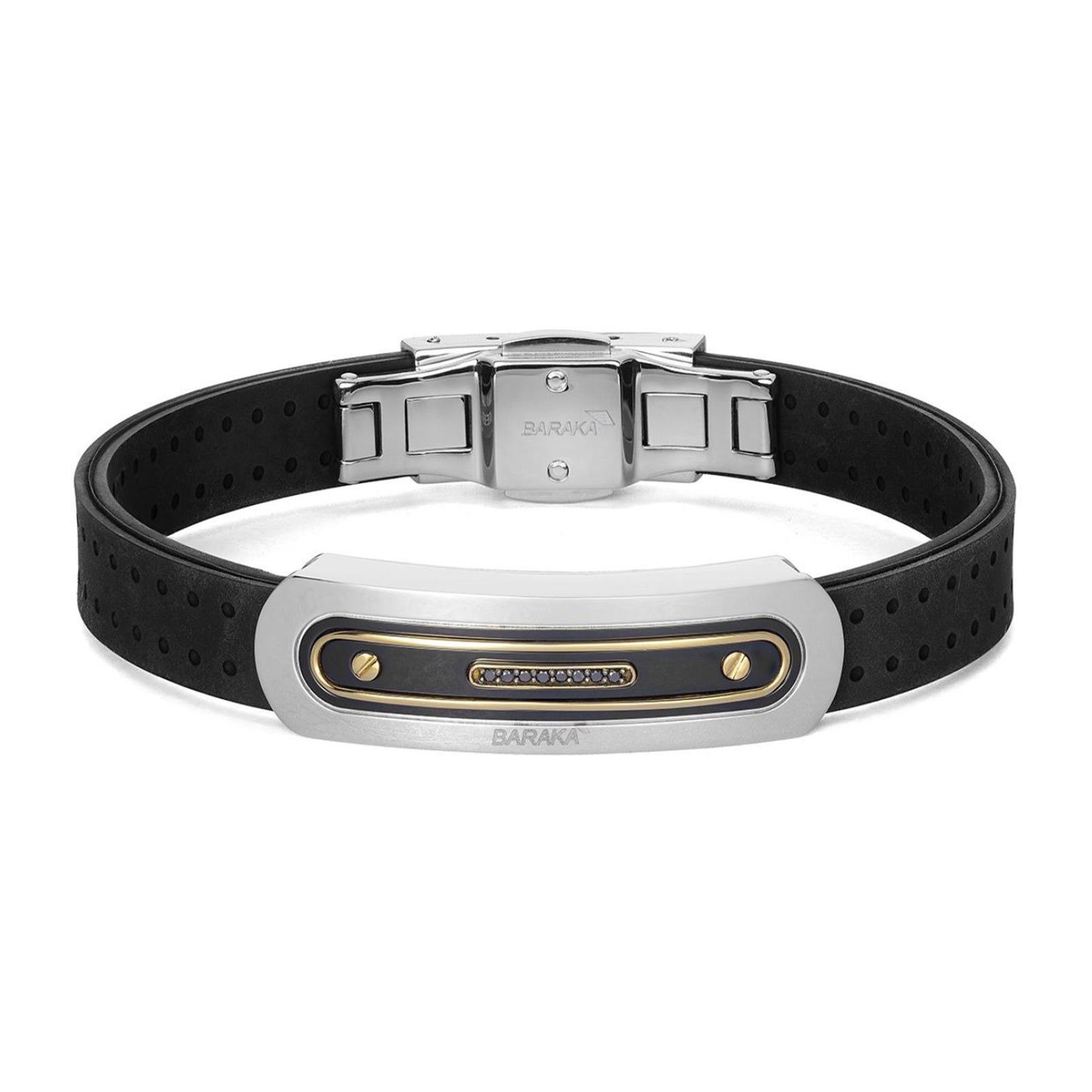 Baraka Vortex Bracelet BR372101GIDN-06, a men's bracelet in yellow gold and stainless steel set with diamonds