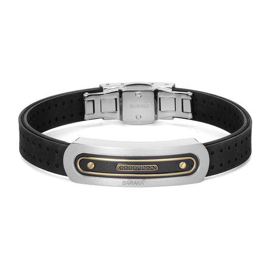 Baraka Vortex Bracelet BR372101GIDN-06, a men's bracelet in yellow gold and stainless steel set with diamonds