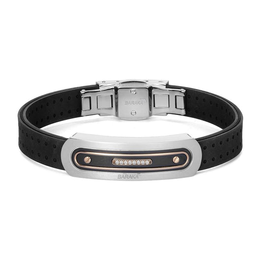 Baraka Vortex Bracelet BR372101RODB-06, a men's bracelet in rose gold and stainless steel set with diamonds