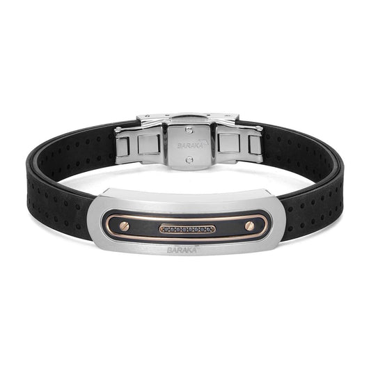 Baraka Vortex Bracelet BR372101RODN-06, a men's bracelet in rose gold and stainless steel set with diamonds
