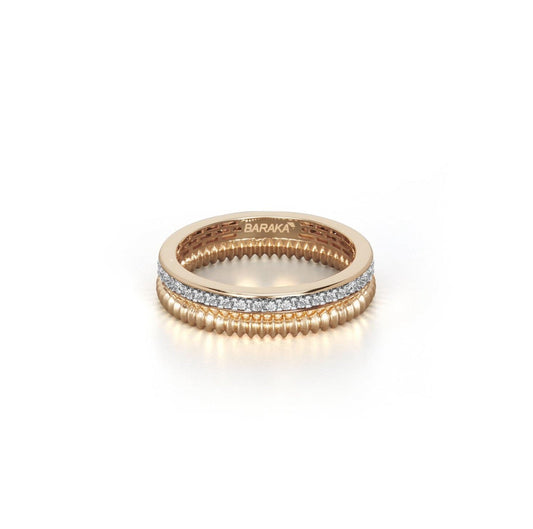 Baraka Diamonds Ring AN334301RBDB, a men's ring in rose and white gold set with diamonds