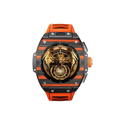 VERTU GRAND WATCH BLACK AND ORANGE CARBON FIBRE, view 1