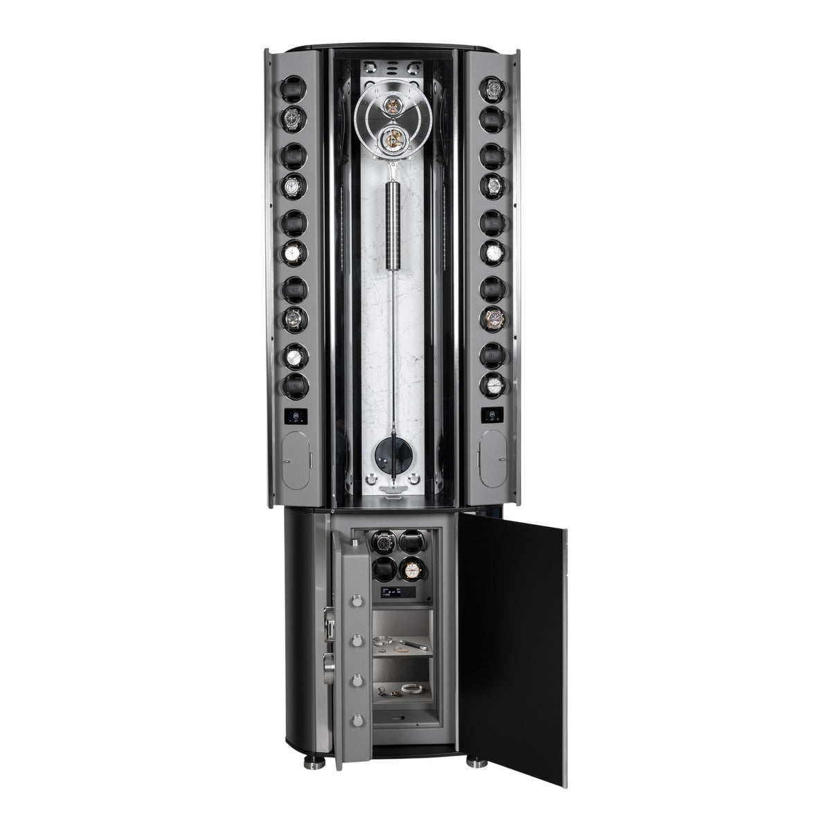 Buben & Zorweg Grande Infinity Safe, Carrara Marble back panel, fully open with the safe