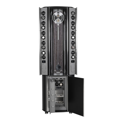 Buben & Zorweg Grande Infinity Safe, Eucalyptus Grey back panel, fully open with the safe