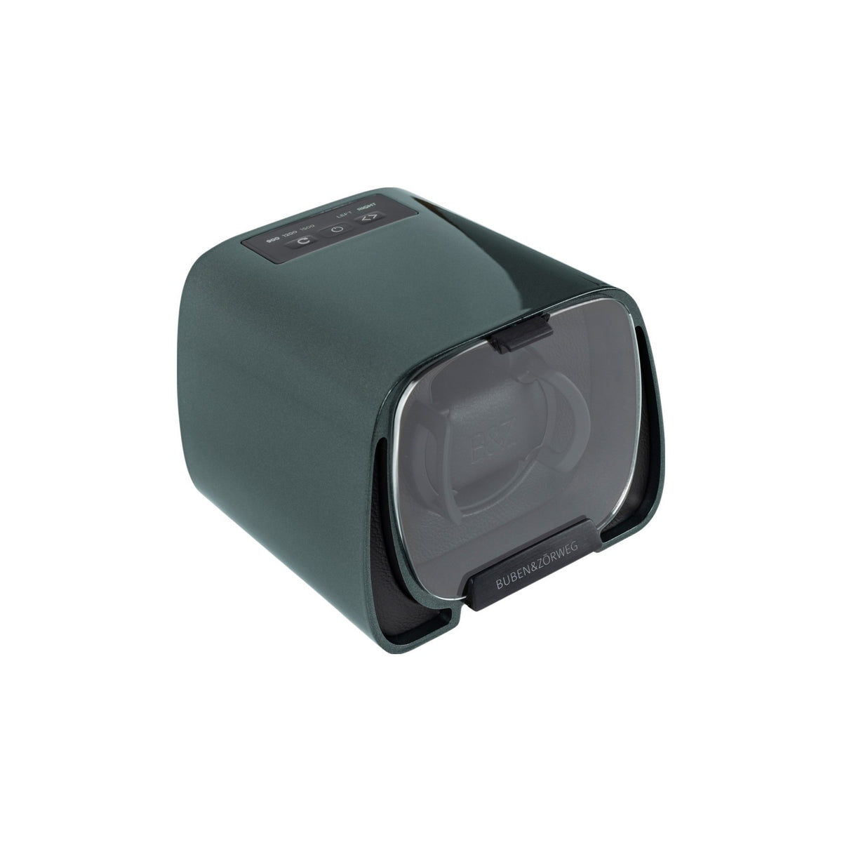 Buben & Zorweg Sphero Watch Winder, Galactic Green, three-quarter view