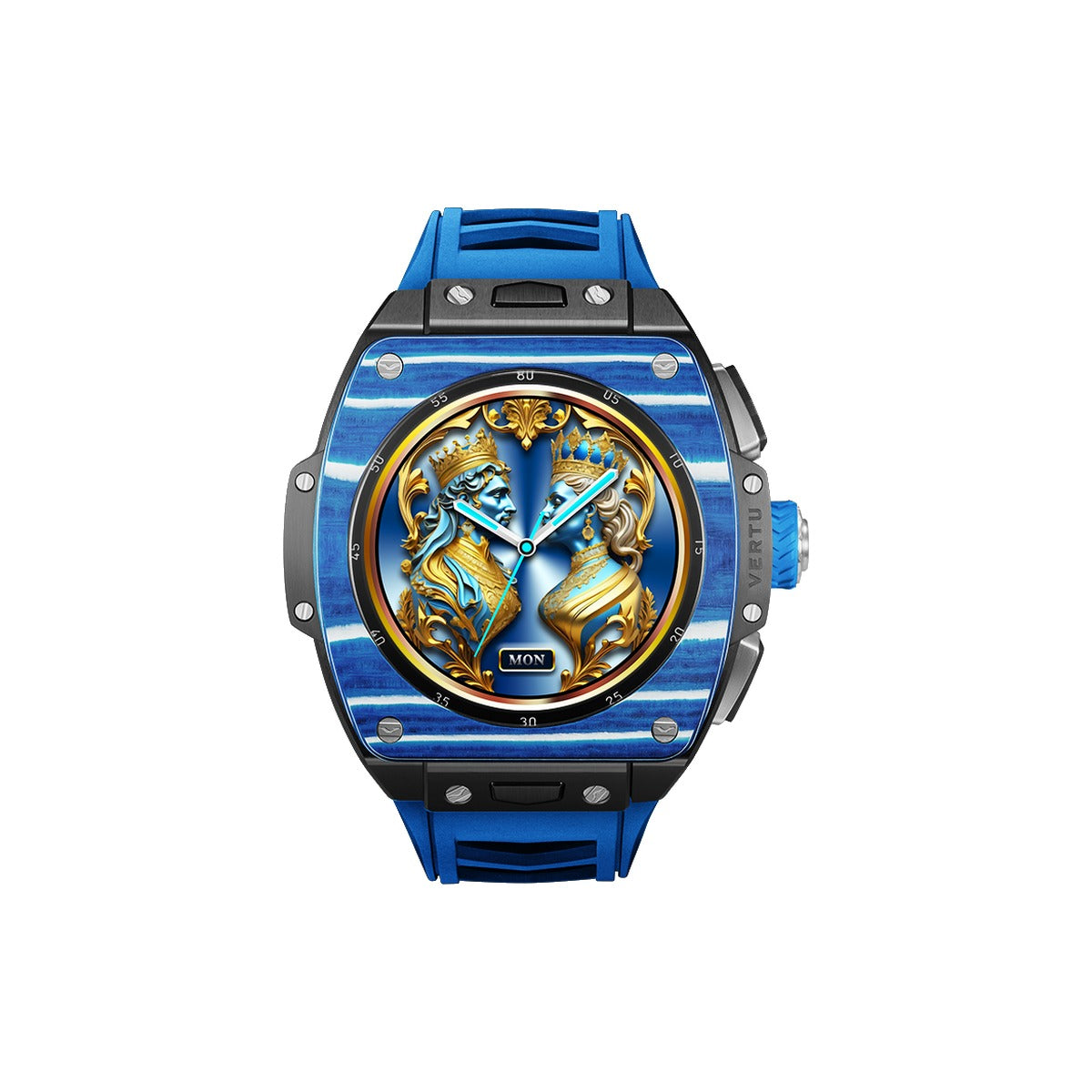 VERTU GRAND WATCH BLUE AND WHITE CARBON FIBRE, view 1