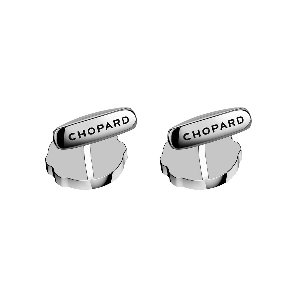 Chopard Alpine Eagle cufflinks in stainless steel with silver tone finish view 2