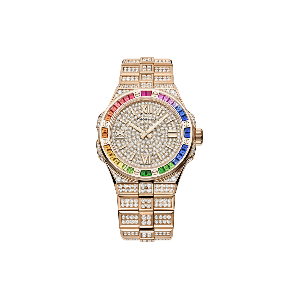 Chopard Alpine Eagle watch in 18k ethical rose gold with diamonds and sapphires