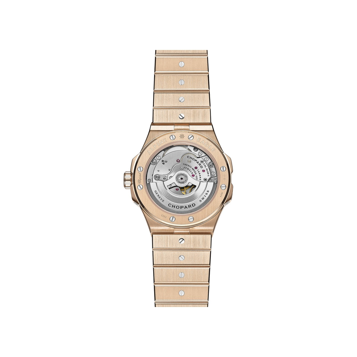 Chopard Alpine Eagle watch in 18k ethical rose gold with diamonds and sapphires, view 2