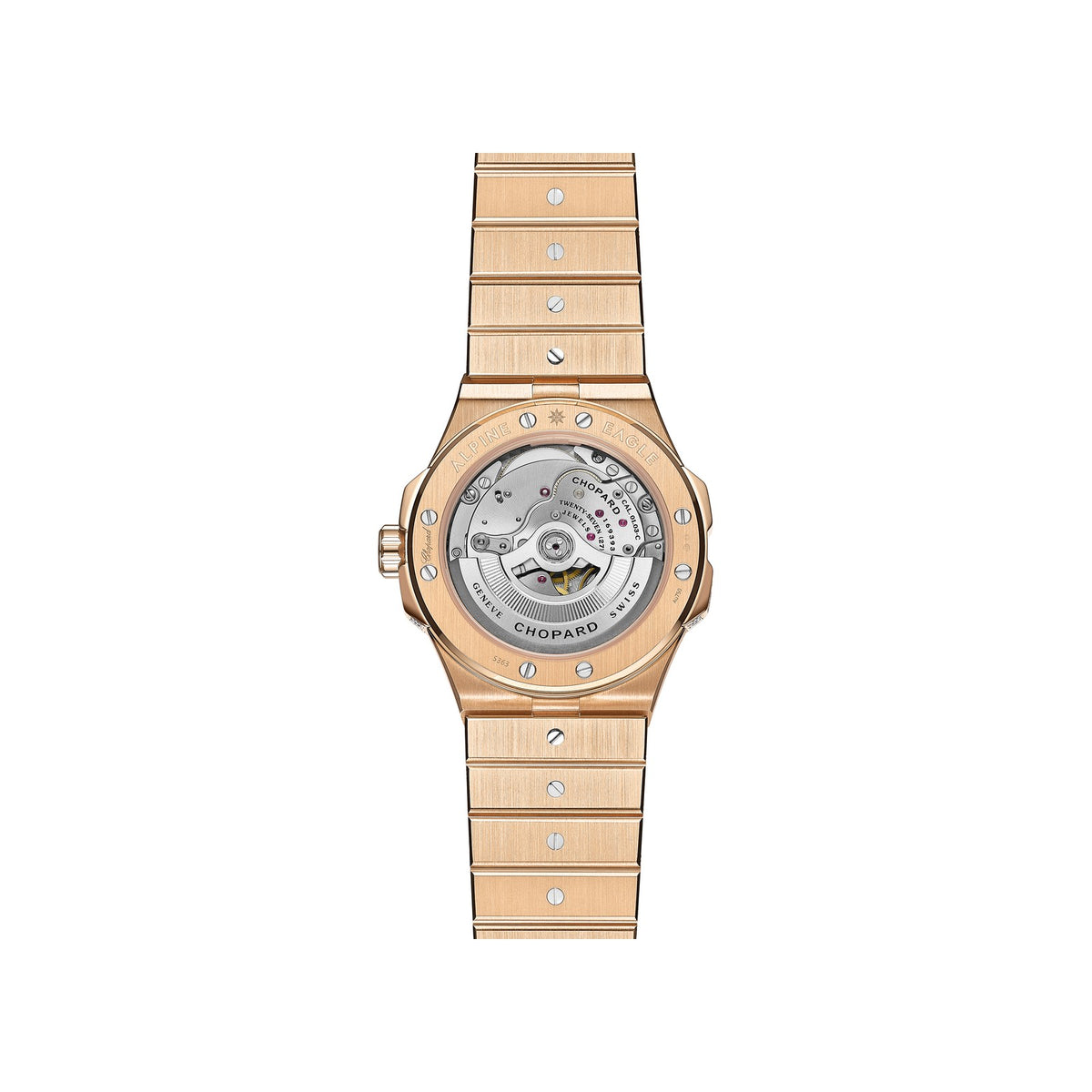 Chopard Alpine Eagle watch in 18k ethical rose gold with diamonds, sapphires and tsavorites, view 2