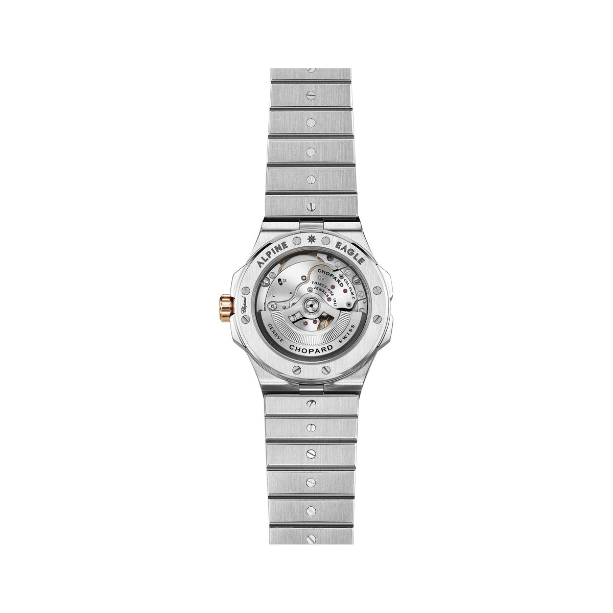 Chopard Alpine Eagle watch in 18k ethical rose gold and stainless steel, view 2