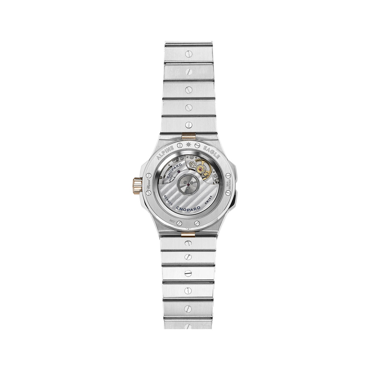 Chopard Alpine Eagle watch in 18k ethical rose gold and stainless steel, view 2