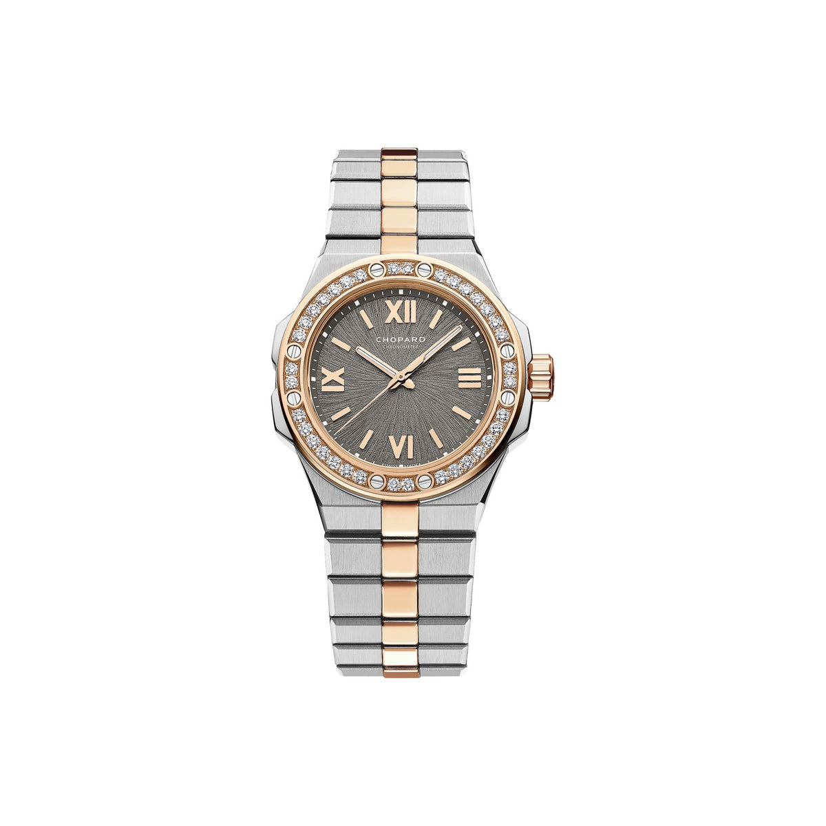 Chopard Alpine Eagle watch in 18k ethical rose gold and stainless steel with diamonds