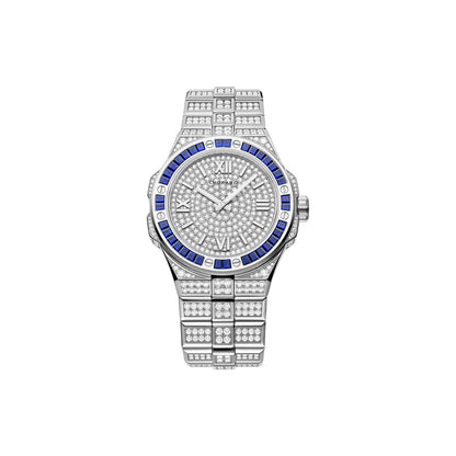Chopard Alpine Eagle watch in 18k ethical white gold with diamonds and sapphires