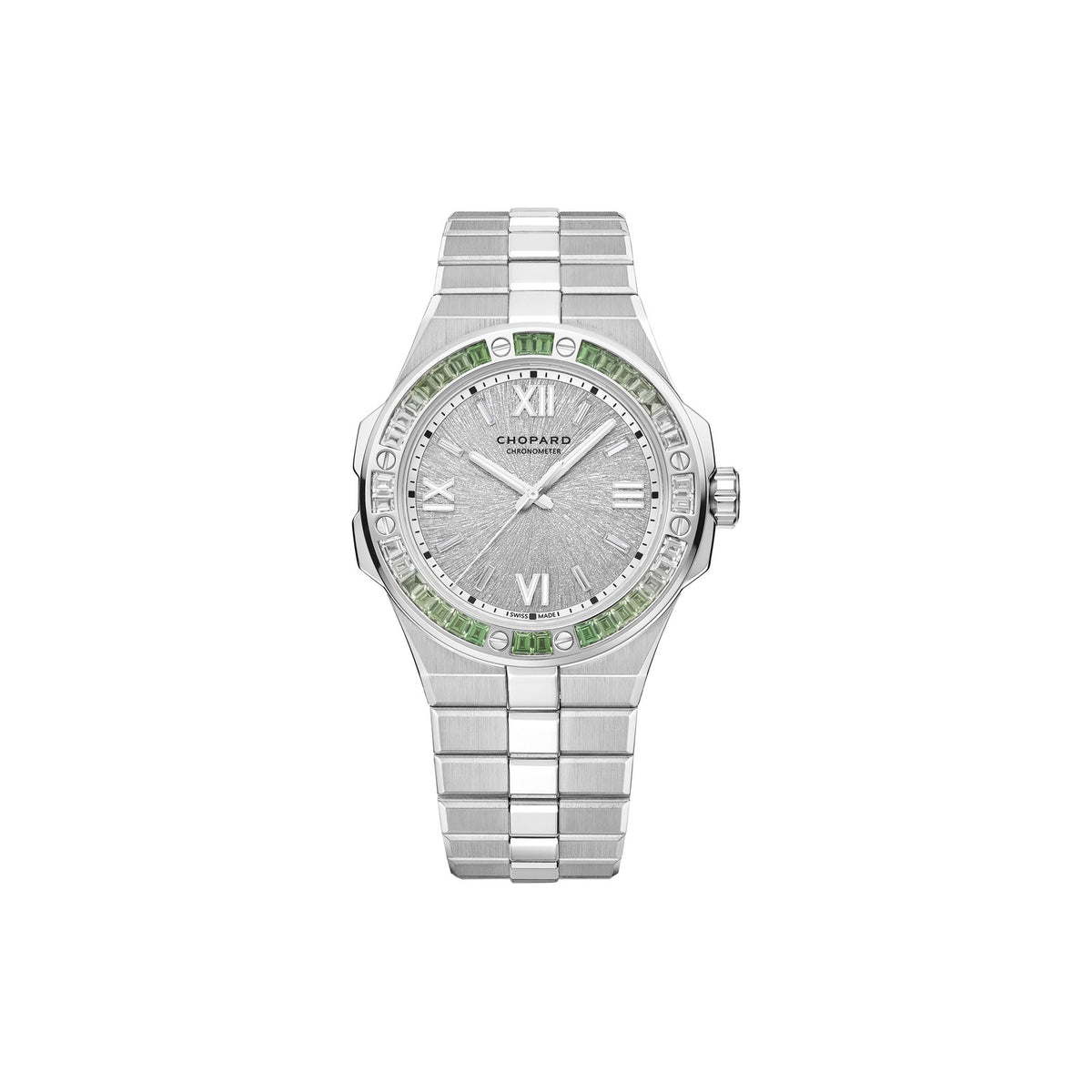 Chopard Alpine Eagle watch in 18k ethical white gold with sapphires and tsavorites
