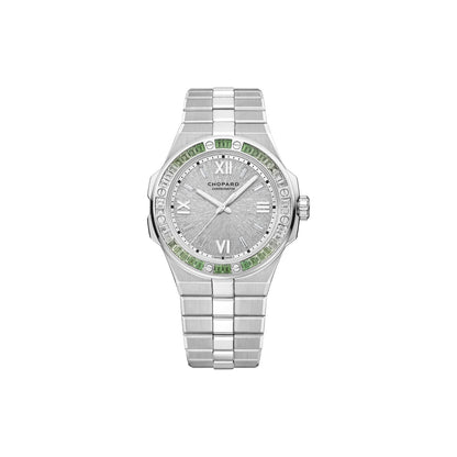 Chopard Alpine Eagle watch in 18k ethical white gold with sapphires and tsavorites