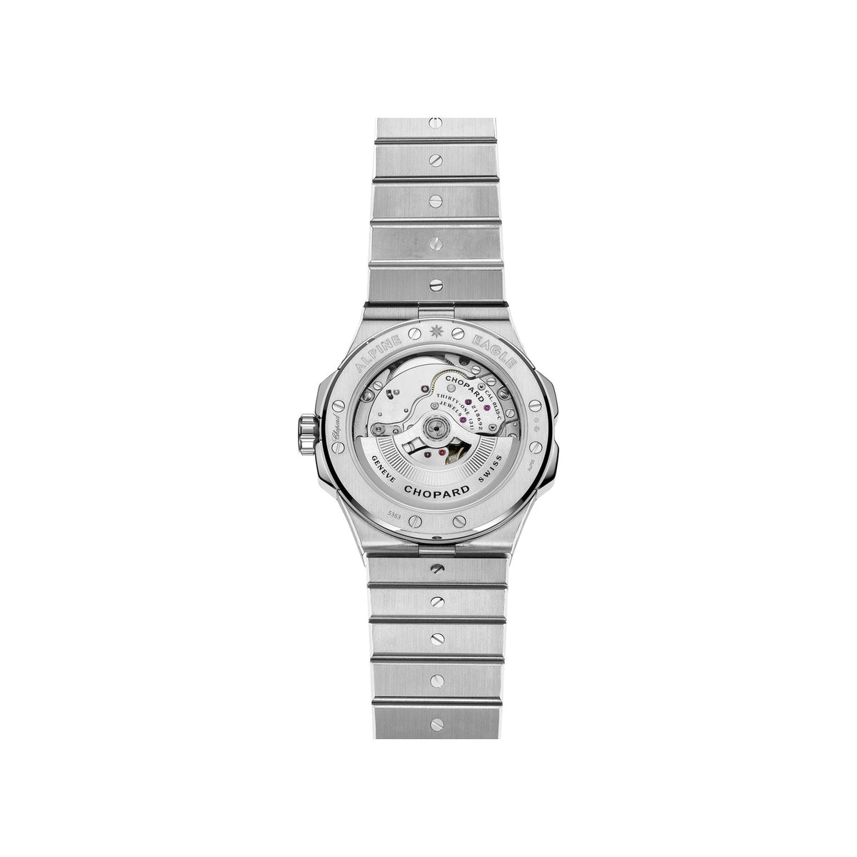 Chopard Alpine Eagle watch in 18k ethical white gold with sapphires and tsavorites, view 2