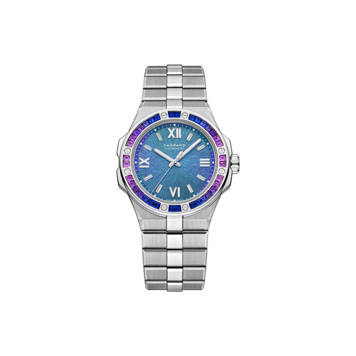 Chopard Alpine Eagle watch in 18k ethical white gold with sapphires
