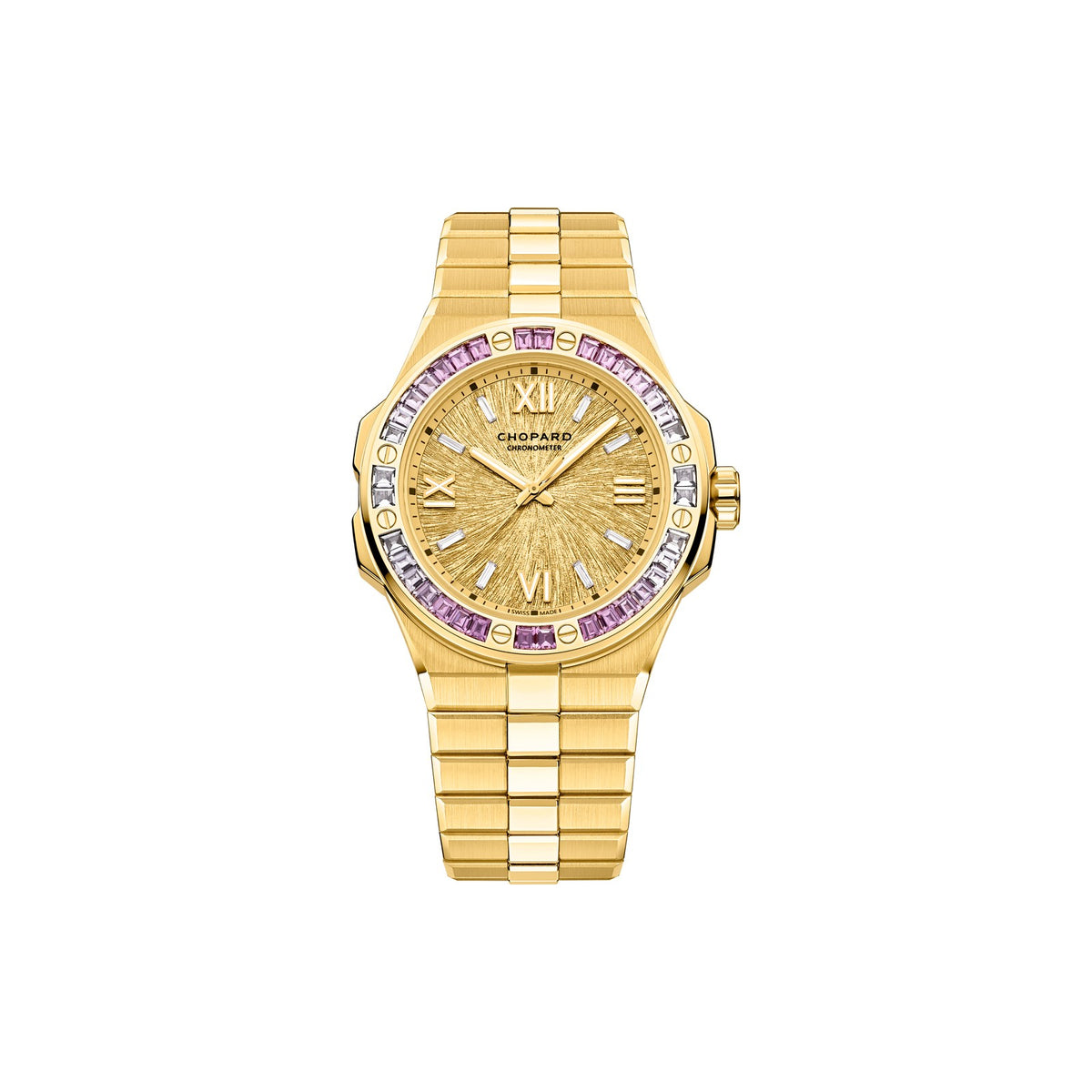 Chopard Alpine Eagle watch in 18k ethical yellow gold with sapphires