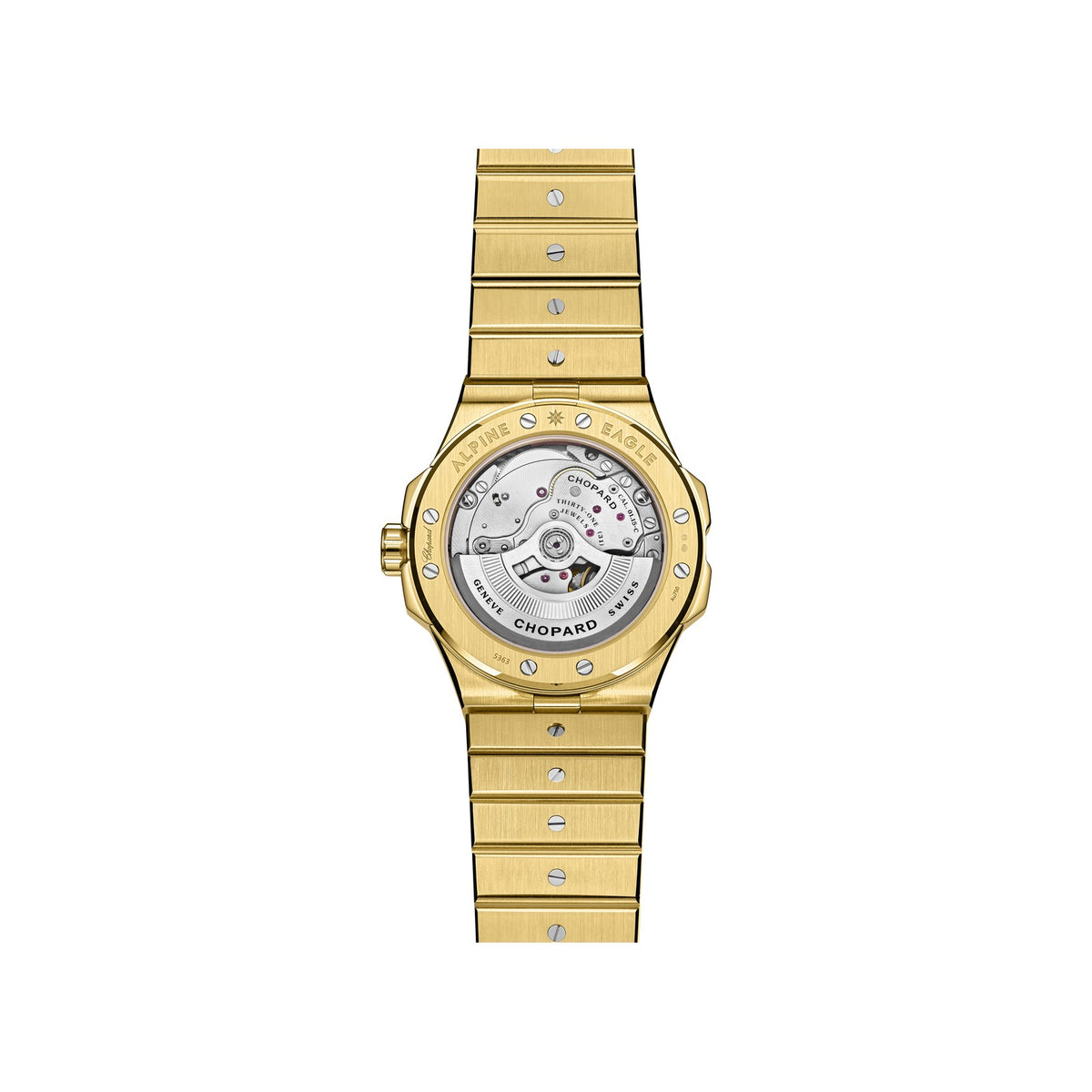 Chopard Alpine Eagle watch in 18k ethical yellow gold with sapphires, view 2
