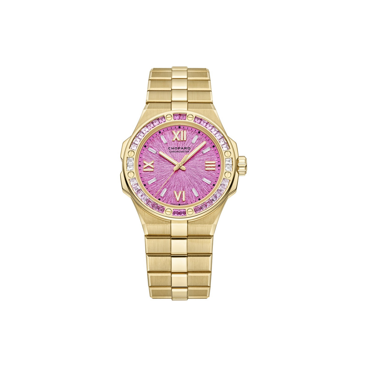 Chopard Alpine Eagle watch in 18k ethical yellow gold with sapphires