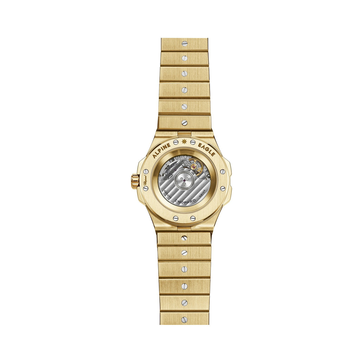 Chopard Alpine Eagle watch in 18k ethical yellow gold with sapphires, view 2