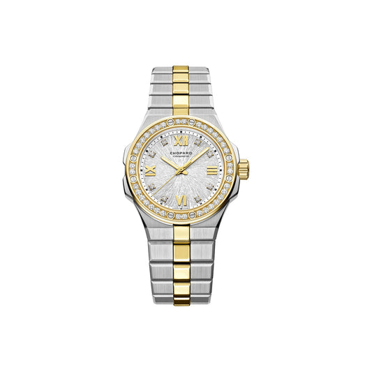 Chopard Alpine Eagle watch in 18k ethical yellow gold and stainless steel with diamonds