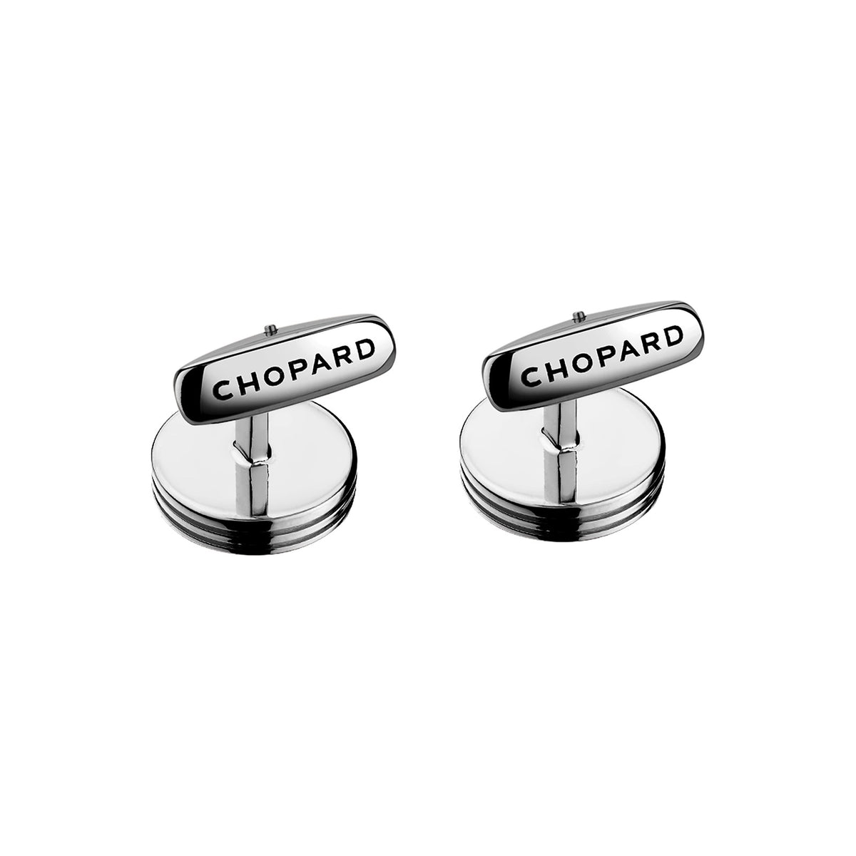 Chopard Classic cufflinks in glass with silver tone finish view 2
