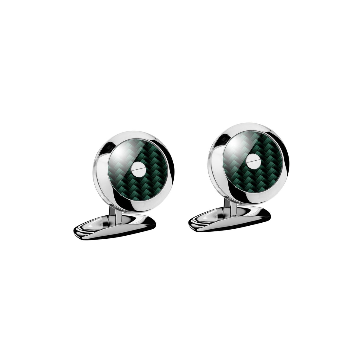Chopard Classic Racing cufflinks in carbon fibre with silver tone finish