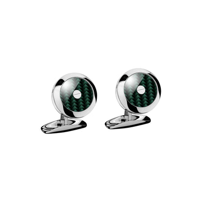 Chopard Classic Racing cufflinks in carbon fibre with silver tone finish