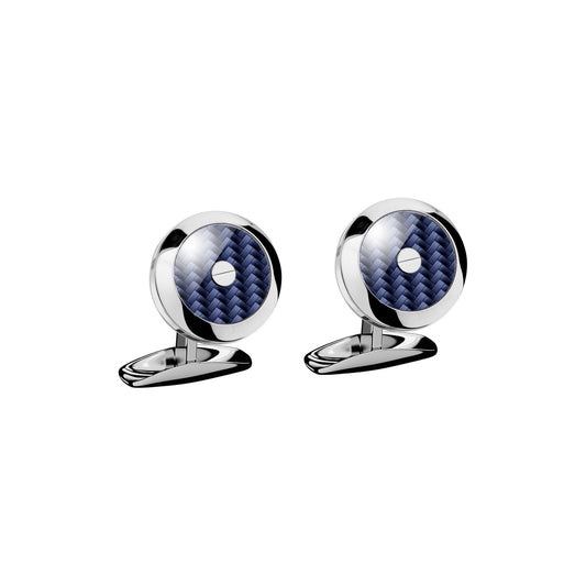 Chopard Classic Racing cufflinks in carbon fibre with silver tone finish