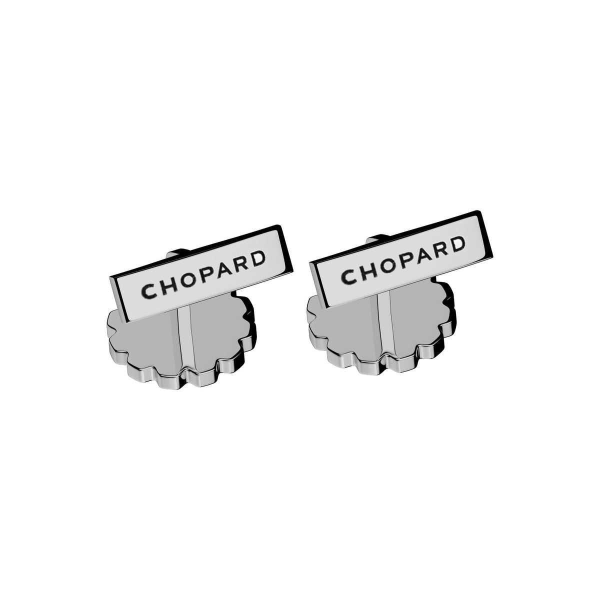 Chopard Classic Racing cufflinks in metal with silver tone finish view 2