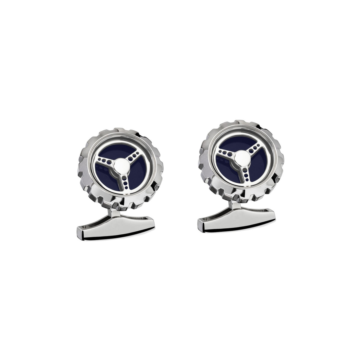 Chopard Classic Racing cufflinks in metal with silver tone finish