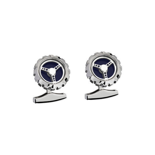 Chopard Classic Racing cufflinks in metal with silver tone finish