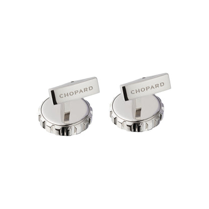 Chopard Classic Racing cufflinks in metal with silver tone finish view 2