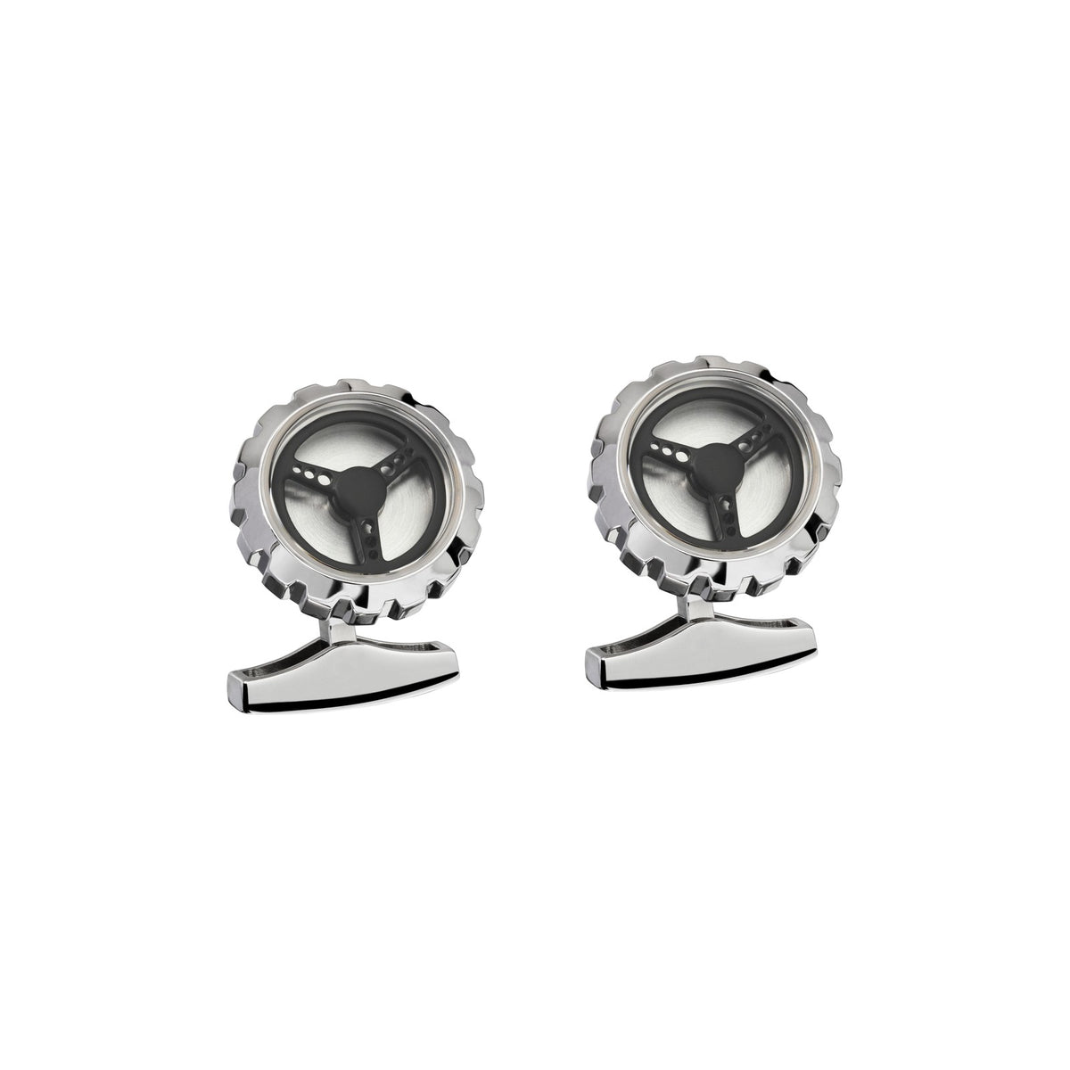 Chopard Classic Racing cufflinks in metal with silver tone finish