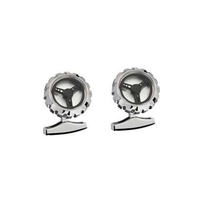 Chopard Classic Racing cufflinks in metal with silver tone finish