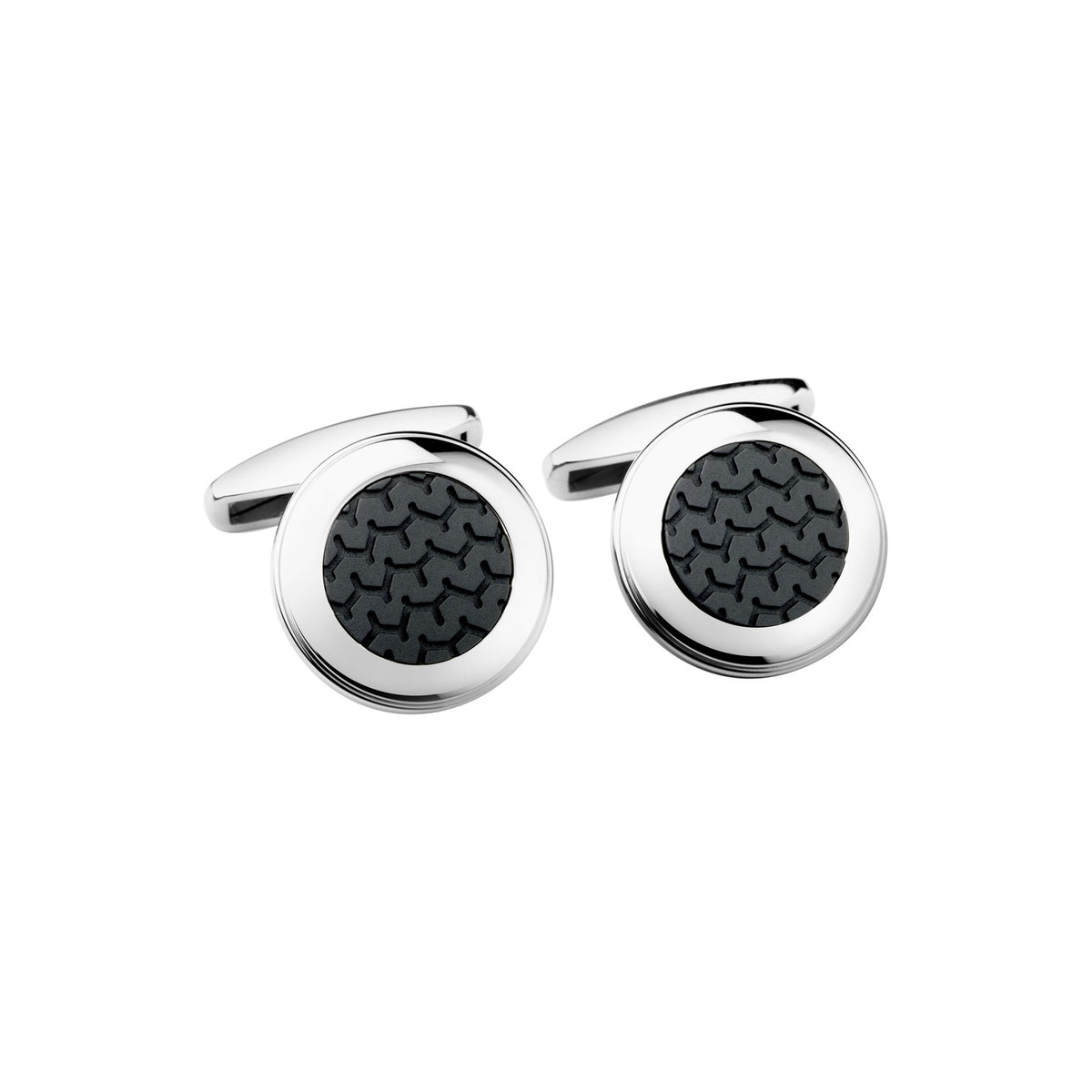 Chopard Classic Racing cufflinks in rubber with silver tone finish