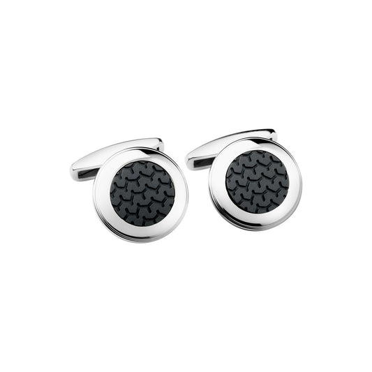 Chopard Classic Racing cufflinks in rubber with silver tone finish