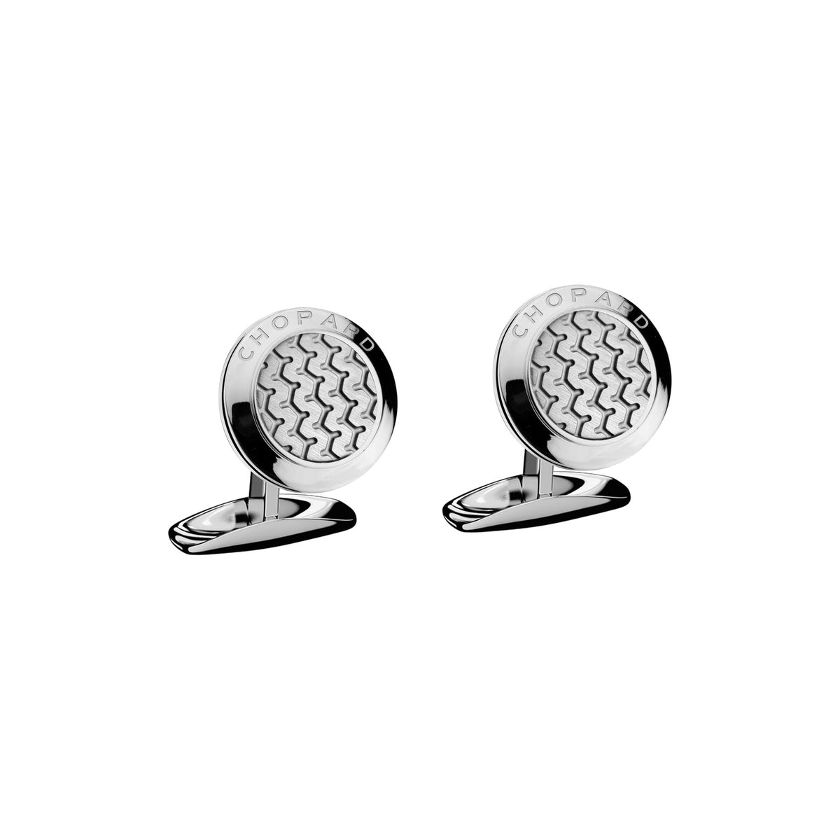 Chopard Classic Racing cufflinks in stainless steel with silver tone finish