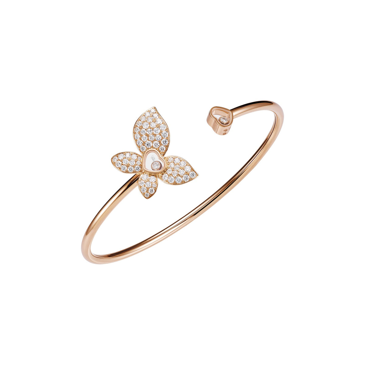 Chopard Happy Diamonds bangle in 18k ethical rose gold with diamonds