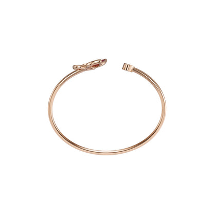 Chopard Happy Diamonds bangle in 18k ethical rose gold with diamonds and carnelian view 3