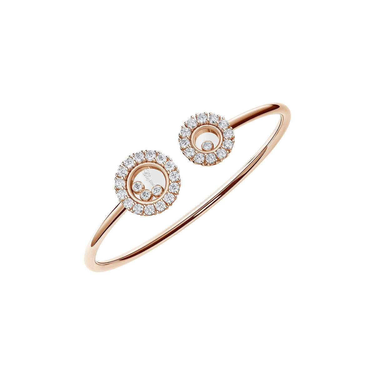 Chopard Happy Diamonds bangle in 18k ethical rose gold with diamonds