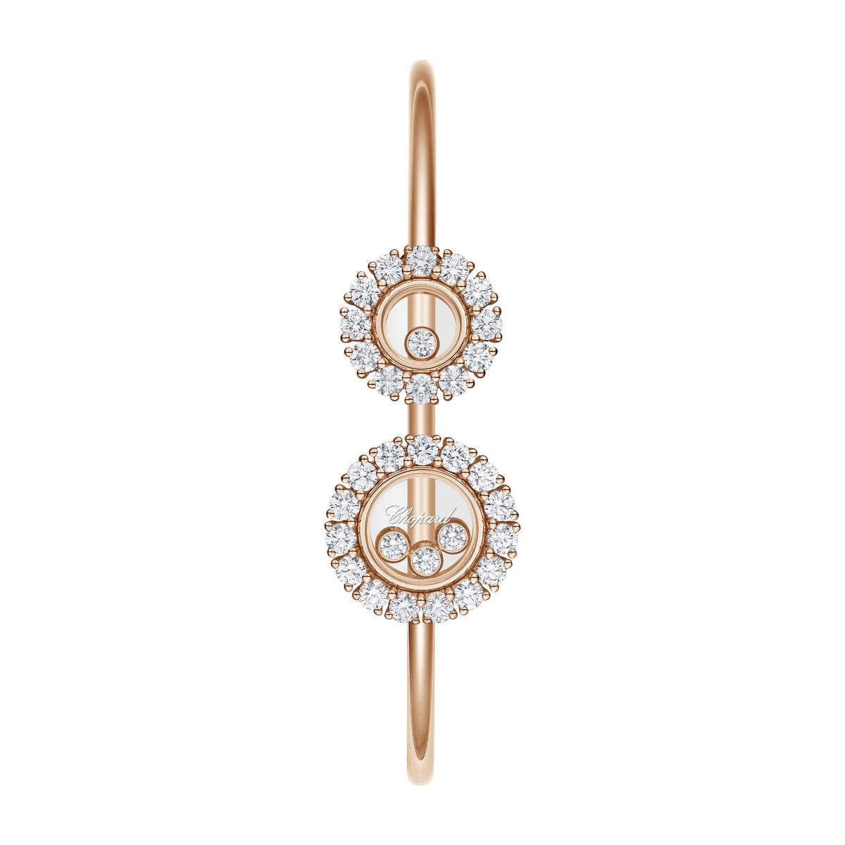 Chopard Happy Diamonds bangle in 18k ethical rose gold with diamonds view 2