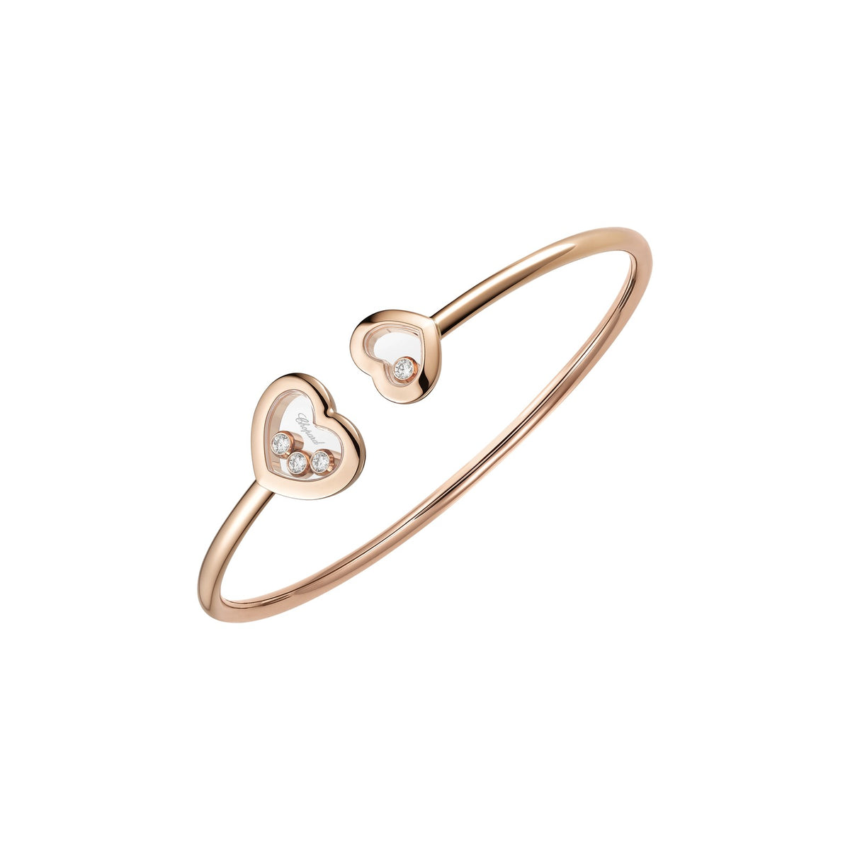 Chopard Happy Diamonds bangle in 18k ethical rose gold with diamonds