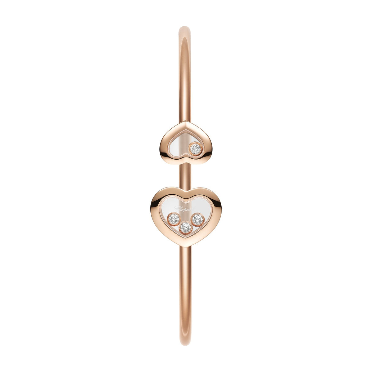 Chopard Happy Diamonds bangle in 18k ethical rose gold with diamonds view 2