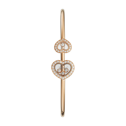 Chopard Happy Diamonds bangle in 18k ethical rose gold with diamonds view 2