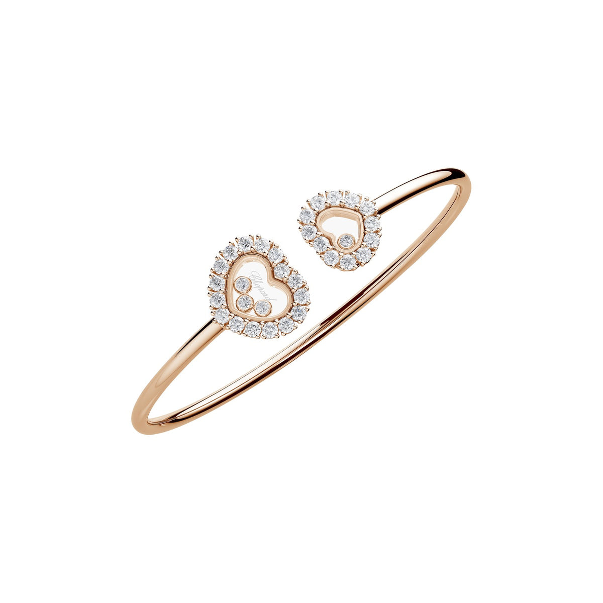 Chopard Happy Diamonds bangle in 18k ethical rose gold with diamonds